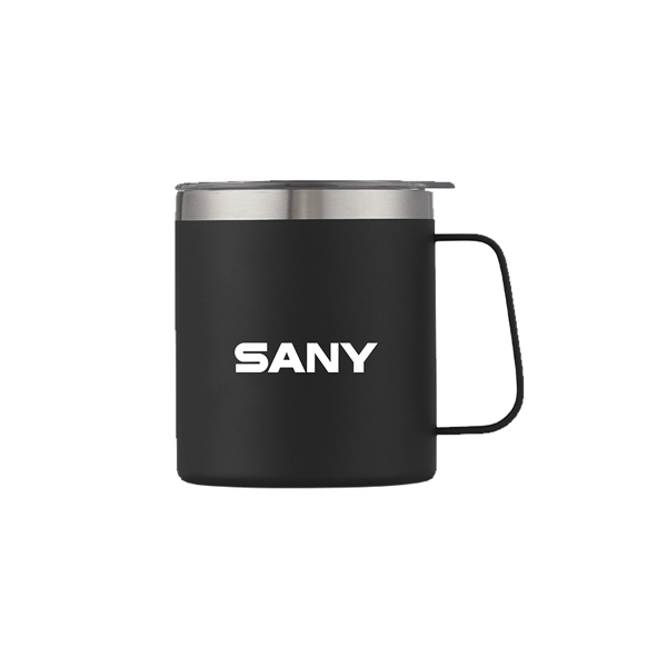 Black camper mug with white SANY logo