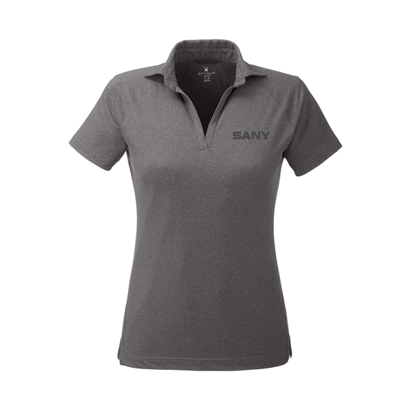 Light-gray polo shirt for woman, with SANY written in dark-gray on the left chest.