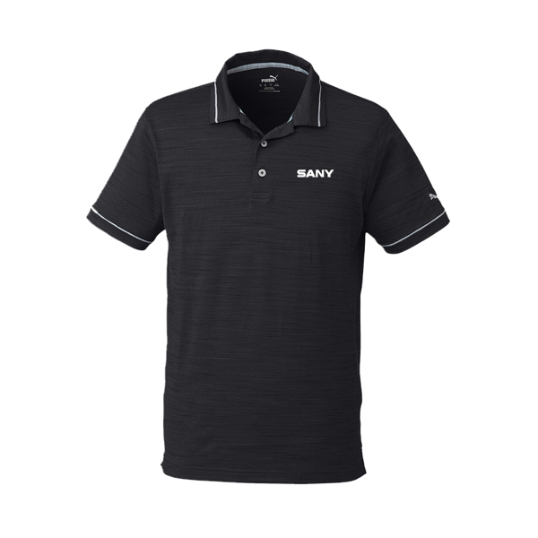 Black Puma polo with white SANY logo