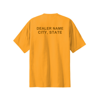 A yellow t-shirt written MADE FOR AMERICA with SANY underneneath it.