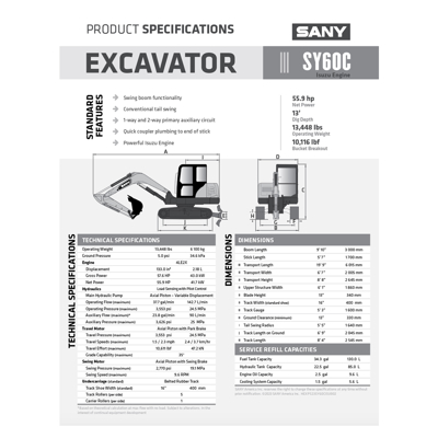 SY60C (ISUZU) Spec Sheet