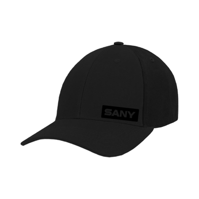 SANY Black Hat Front Product Image on white background