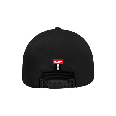 SANY Black Hat Front Product Image on white background