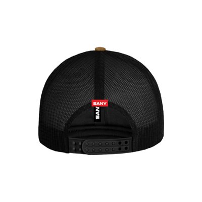 SANY Brown/Black Trucker Hat Front Product Image on white background