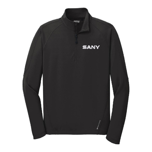 Black SANY OGIO Quarter Zip Product Image on white background