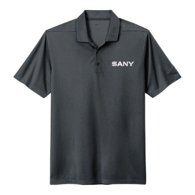 Grey SANY Nike Polo Product Image on white background