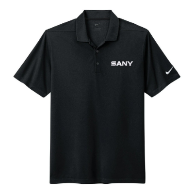 Black SANY Nike Polo Product Image on white background