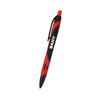 SANY Two-Tone Pen with black and red rubberized finish and white SANY logo.