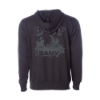 Back view of SANY Dirt Machine Hoodie featuring excavator graphic and bold Dirt Machine design