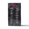 Side panel of SANY SY485H excavator box showing product features icons including 2.4GHz control, lighting, sound, and 680 degree rotation