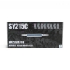 Top view of SY215C packaging showing model name and “Excavator Diecast Scale Model 1:35” text with SANY branding