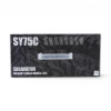 Top view of SY75C packaging showing model name and “Excavator Diecast Scale Model 1:25” text with SANY branding